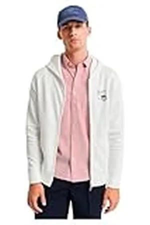 GANT Sudadera con Capucha con Cremallera Completa Suéter cárdigan, Fuente de Huevo, S para Hombre