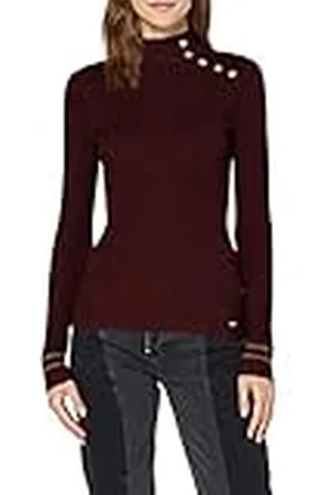 Morgan Jersey manga larga con botones y ribete Rojo S