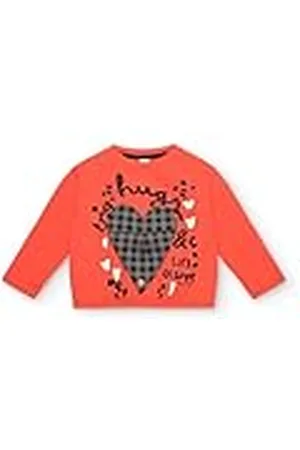 Tuc Tuc Camiseta roja con corazón de Cuadros y Mensaje Hugs & Love para niña de la colección Cartoon Calling (Talla 5 años)