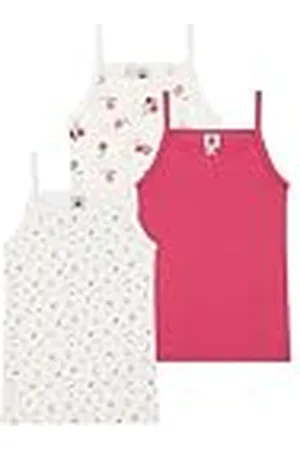Petit Bateau A0D3T Camisas con Tirantes, , 3 ANS (Pack de 3) para Niñas