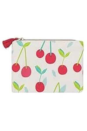 DRAEGER PARIS 1886 Draeger Paris – Monedero Estampado Cerezas 100% algodón, con Cremallera y Pompon, 12 x 9,5 cm