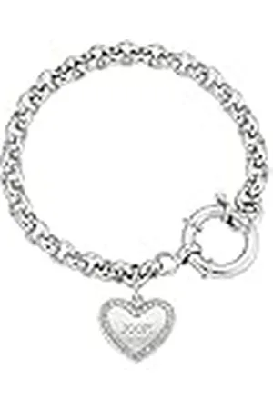 JOOP! Brazalete de de ley 925 para mujer, con circonita cúbica sintética, 17+3 cm, , corazón, Se entrega en estuche de regalo