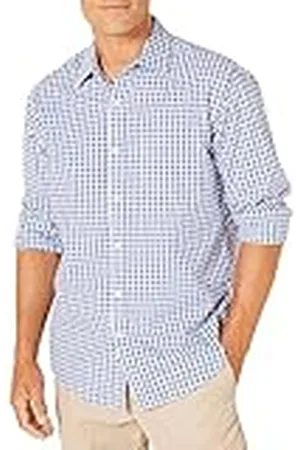 Amazon Camisa Informal de Popelina con Manga Larga y Corte Recto Hombre, , XL