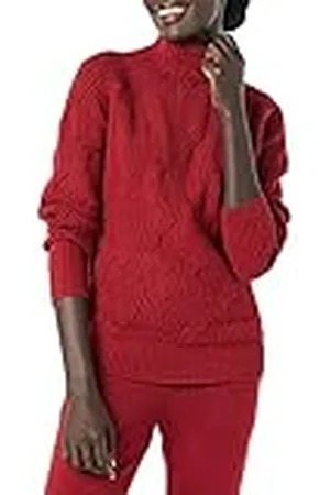 Amazon Jersey Trenzado de Cuello Chimenea y Suave al Tacto Mujer, , S