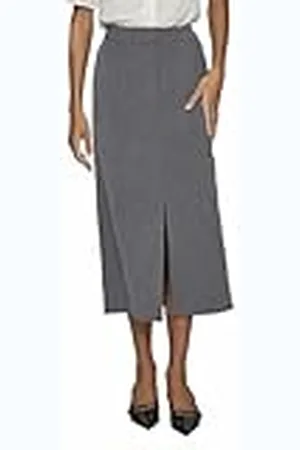 VILA Vivarone HW Long Skirt-Noos Falda, Color Gris, 40 Mujeres