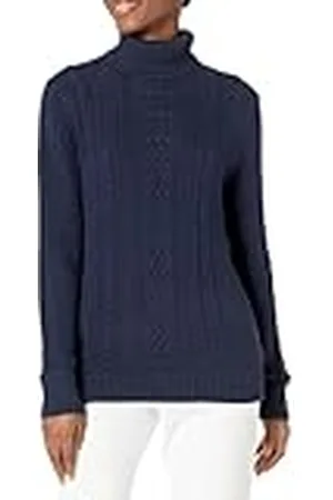Amazon Jersey de Cuello Vuelto y Punto Cable de Tipo Pescador (Disponible en Tallas Grandes) Mujer, , M