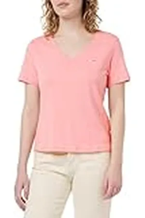 Tommy Hilfiger TJW Slim Soft V Neck tee DW0DW14617 Camisetas de Punto de Manga Corta, , S para Mujer