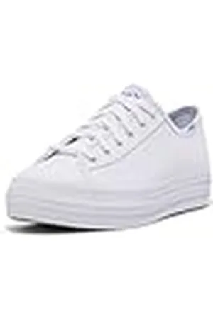Keds Triple Kick Core Sneaker Canvas, Zapatillas Mujer, Color Blanco, 40.5 EU Estrecho