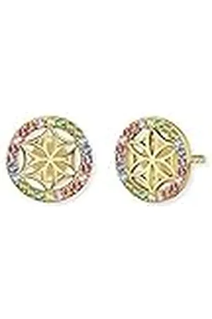 Engelsrufer Pendientes para mujer, diseño de flor de la vida, de plata de ley, Ø 10 mm, Plata de ley, No es una piedra preciosa
