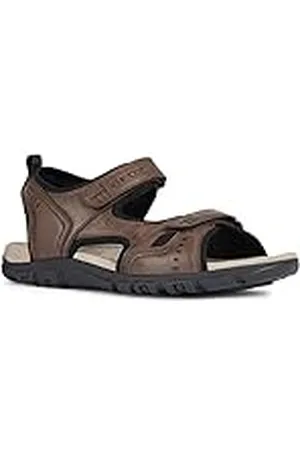 Geox UOMO SANDAL STRADA A, Sandalias Con Punta Abierta, para Hombre, Marrón (Coffee C6009), 43 EU