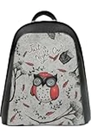 Dogo Femme Cuir Vegan Noir Fait Main et Mode Sac à dos - Night Owl Motif