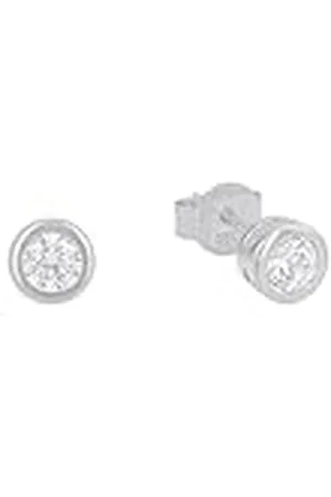 QS by s.Oliver Pendientes de de ley 925 pendientes de las señoras, con zirconia cúbica sinte., 0,6 cm, , Viene en caja de regalo de joyería