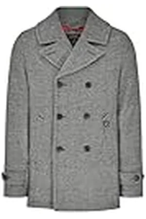 Merc London Of London Fairford Abrigo Guisante, Check, L de los Hombres