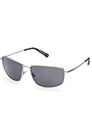 BMW BWM M Motorsport BS0027 Gafas de Sol para Hombre, Gafas de Sol Unisex Finas y Ligeras, Forma de Lente Rectangular, Lentes Polarizadas Ahumado, Paladio Mate