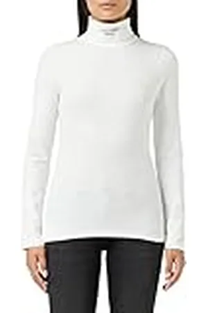 Calvin Klein Jeans Stacked Logo LS Roll Neck J20J219136 Camisetas de Punto de Manga Larga, Blanco (Bright White), XS para Mujer