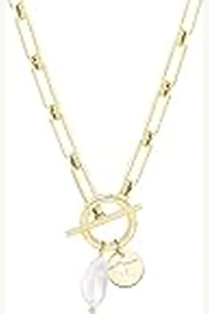 Tamaris Collar TJ-0504-N-44 IP Gold, 44 cm, Acero inoxidable, Perlas de cristal