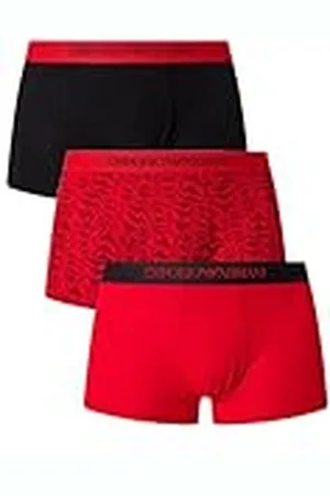 Emporio Armani Pure Cotton 3-Pack Trunk Bañador, , S de los Hombres