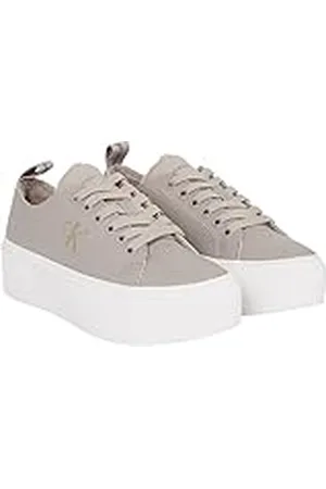 Calvin Klein Jeans Mujer Sneaker con suela cupsole Flatform Low Zapatillas, Beige (Porpoise), 41 EU
