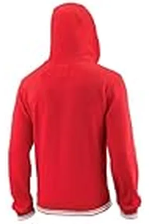 Wilson Sudadera con capucha de hombre, M Team Script FZ Hoody, Algodón/Poliéster, Rojo/Blanco, Talla: XL, WRA765904