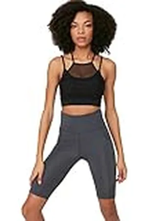 Trendyol Medias Deportivas de Cintura Alta para Ciclistas Pantalones de Yoga, , XL para Mujer