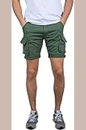 Alpha Industries Crew Pantalones Cortos Cargo, Verde (Vintage Green-432), 32 para Hombre