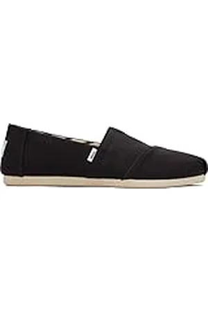 TOMS Alpargata de algodón reciclado, Mocasines Planos Mujer, Negro/Blanco, 43.5 EU