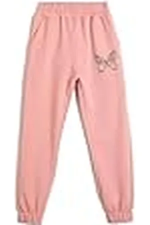 Koton Jogger Sweatpants Elastic Waistband Butterfly Printed Detail, Pantalones de chándal niñas,