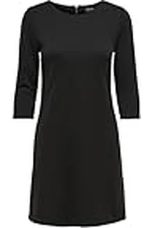 ONLY Onlbrilliant 3/4 Dress Jrs Noos, Vestido Mujer, (Black Black), 38 (Talla del Fabricante: Small)