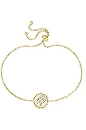 Engelsrufer ERB-LILTREE-PE-G - Pulsera para mujer en color dorado de plata de ley con árbol de la vida y cierre de cordón, longitud ajustable, tamaño: 24 cm, sin níquel, ERB-LILTREE-PE-G, Eine Grösse