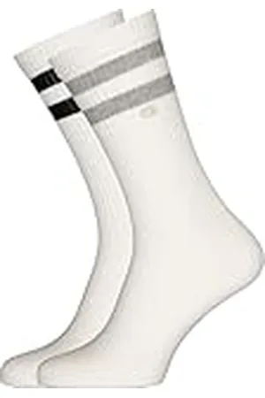 Calvin Klein Stripe Sock 2 Pack, (White), 39 (Pack de 2) para Hombre