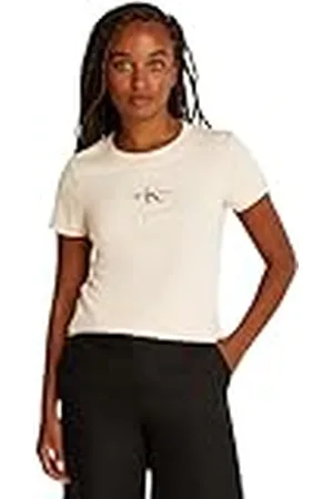 Calvin Klein Camiseta de manga corta Mujer Gradient Monologo Tee Slim Fit, , L