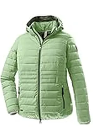 Stoy Chaqueta acolchada para mujer con capucha desmontable, tallas grandes STS 17 WMN QLTD JCKT, verde primavera, 50, 38228-000