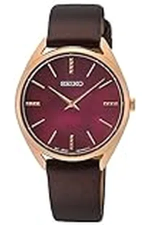 Seiko Reloj Analógico para Mujeres de Cuarzo con Correa en Cuero SWR082P1