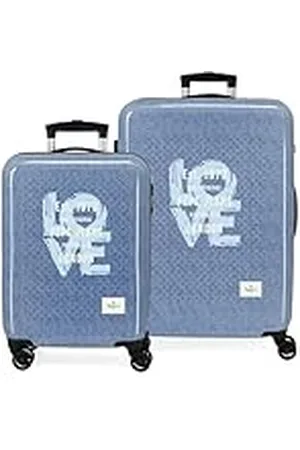 Pepe Jeans Noni Denim Juego de Maletas 55/65 cms Rígido 6 kgs Cierre de combinación Lateral ABS 6 kgs 91L Equipaje de Mano by Joumma Bags