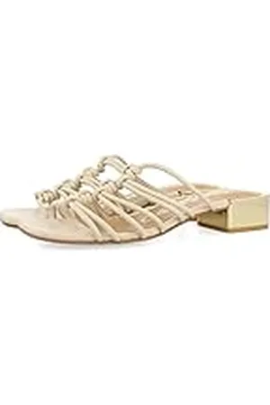 Gioseppo Sandalias Off-White de Piel con Tiras con Nudos y tacón bajo para Mujer kupang