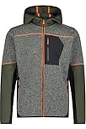 CMP Chaqueta de forro polar Knit Tech con capucha fija para hombre, color olivo-antracita, 46