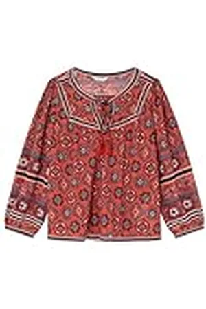 Springfield Camiseta con Estampado Boho, canesú y Mangas con Volumen Blusa Flores, , L para Mujer