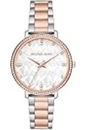 Michael Kors Reloj Cuarzo Mujer 38.00mm con dial Analógico Plata y Correa de Pulsera de Metal Two-Tone Rose MK4667