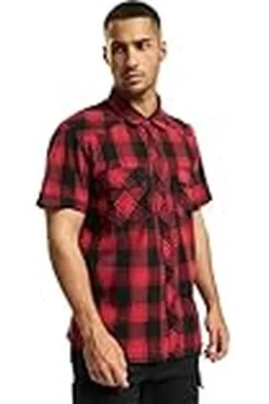 Brandit Check Shirt Short Sleeve, color: red/black, size: 6XL