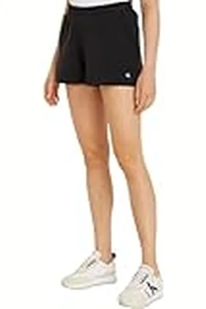 Calvin Klein Jeans Pantalones cortos Mujer Badge Shorts algodón de rizo, Negro, XXL