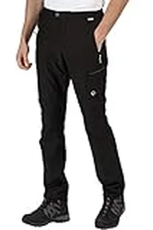 Regatta Highton Zip-Off - Pantalón De Senderismo De Corte Recto Y Tejido Elástico Trousers, Hombre, Black, 42"