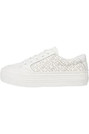 Tommy Hilfiger Sneaker vulcanizadas Mujer Monogram de piel, Marfil , 40