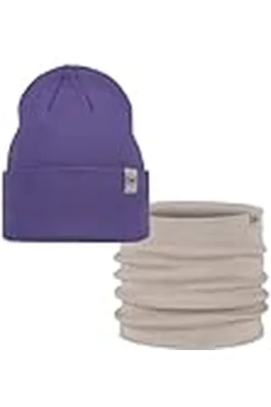 Buff ® Dúo Pack Senderismo Street Activity Knitted Gorro Lilon Metaversey Morado y Knitted Neckwarmer Lilon Birch Gray Beige Talla única Adulto