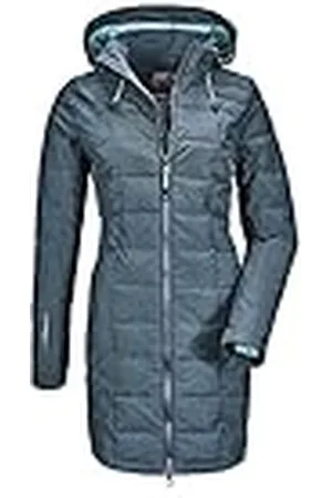 Killtec SKANE WMN QUILTED PRK - Parka para mujer con capucha desmontable, chaqueta de entretiempo es impermeable, azul oscuro, 46, 35618-000
