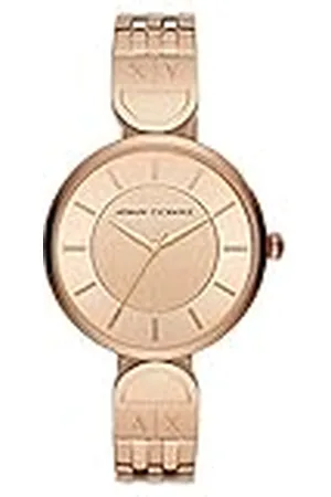 Armani Exchange Reloj para Mujer, Movimiento de tres manecillas, caja de acero inoxidable de 38 mm, oro rosa y correa de acero inoxidable, AX5328