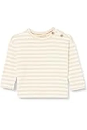 Noppies Bhisho-Maglietta Maniche Lunghe, A Righe Camiseta, Biscotti-N169, 3 Mes Unisex bebé