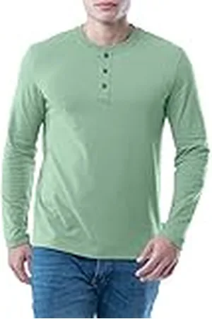 Lee Camiseta Henley de algodón Lavado Suave de Manga Larga Camisa, , M para Hombre