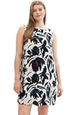 TOM TAILOR 1042469 Vestido, 35285-Diseño Floral Azul Oscuro, 46 ES para Mujer