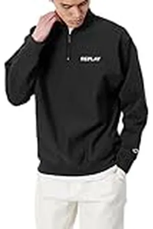 Replay Sudadera Hombre 100% Algodón, Negro (098 Black), L