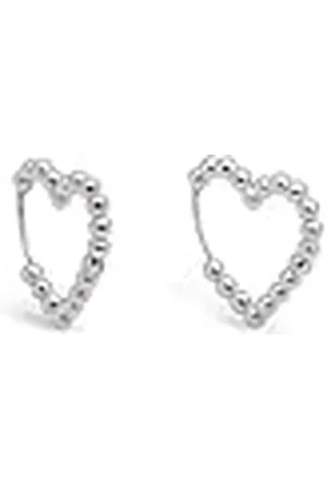 SINGULARU Pendientes Cora Dots. Acero con Acabado Brillante. Motivo Corazón y con Cierre Congo/Click. Joyas para Mujer